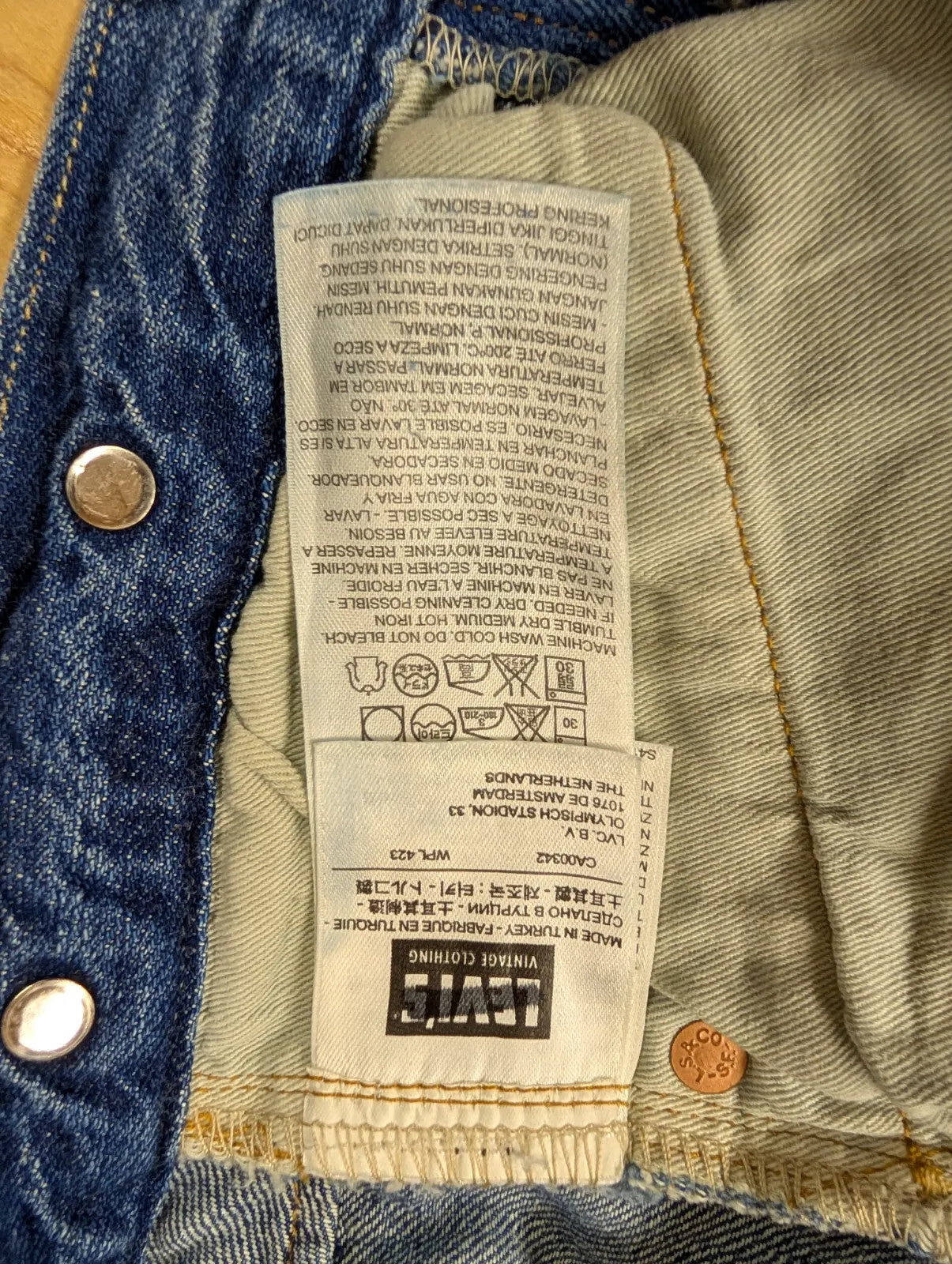 Levis Vintage Clothing 501 1915 Blue Jeans W28 Cinch Raw Hem Cropped Selvedge