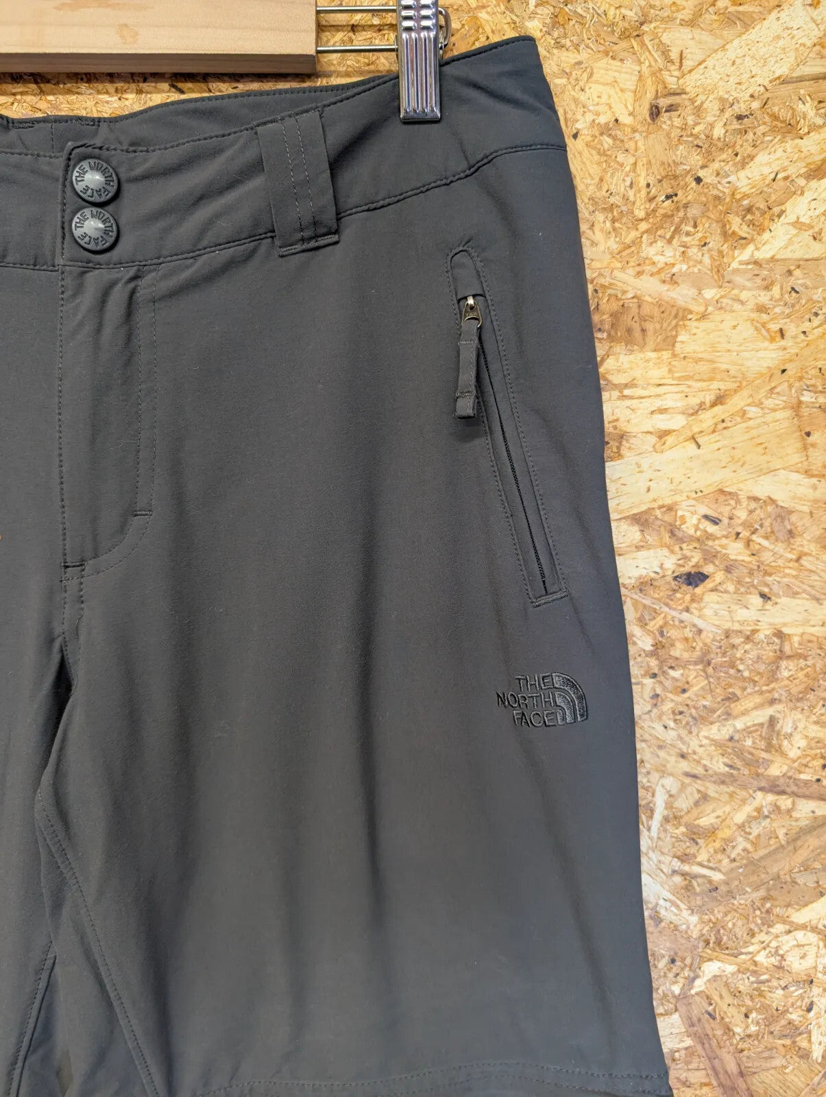 North Face Convertible Pant Women UK 10 W28 L32 Charcoal Zip Off Shorts Trousers
