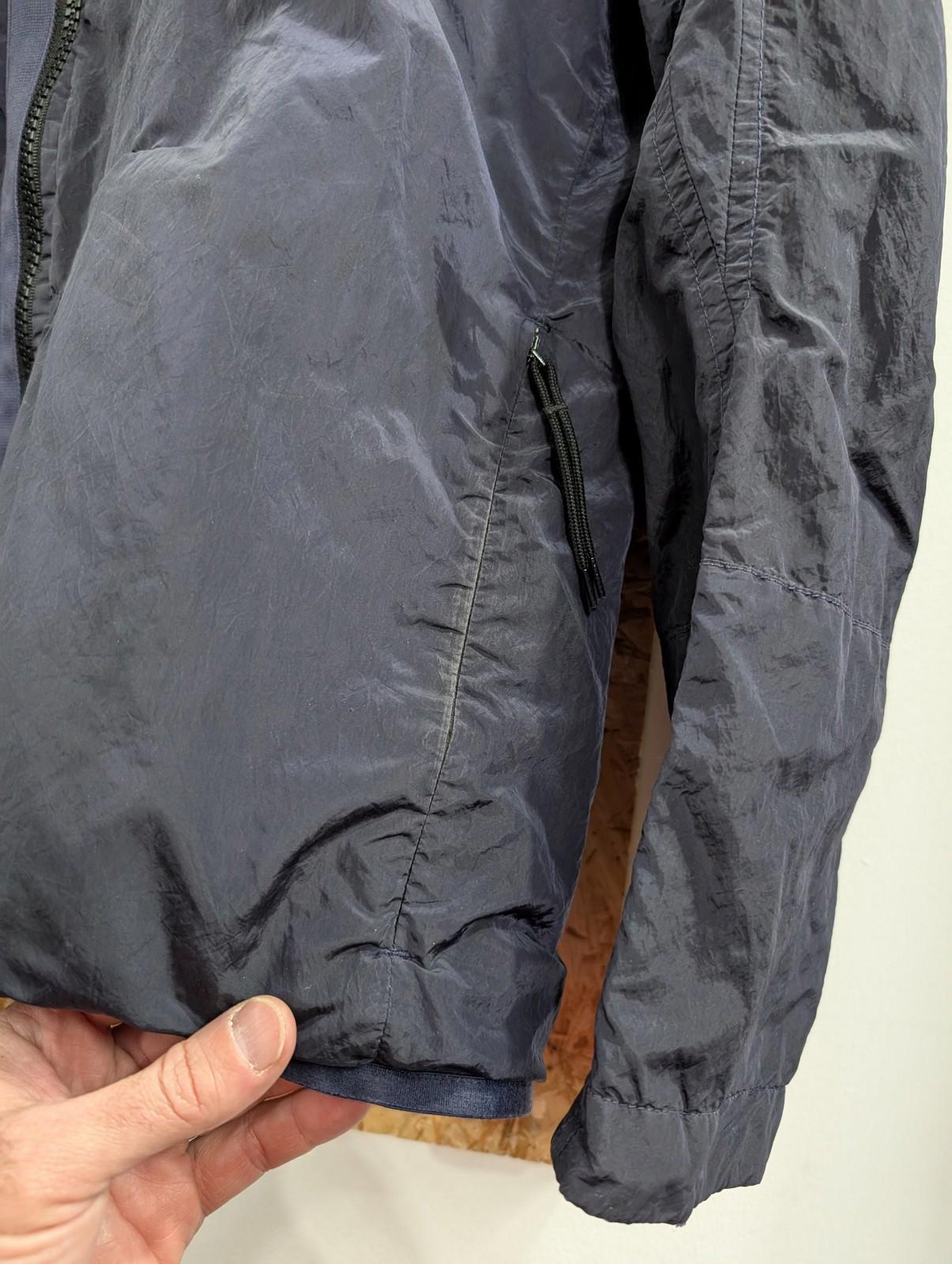 Stone Island 18 Overshirt Jacket Medium Men Metal Navy Blue Lined Full Zip Nylon