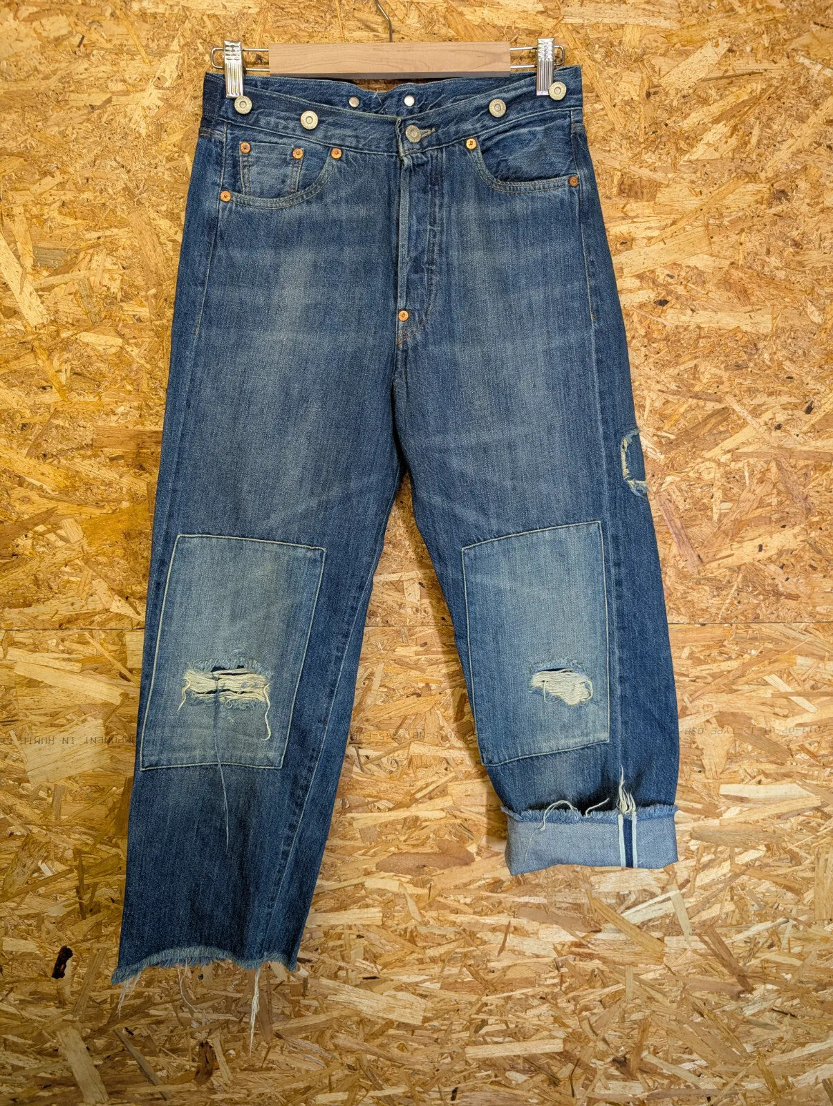 Levis Vintage Clothing 501 1915 Blue Jeans W28 Cinch Raw Hem Cropped Selvedge