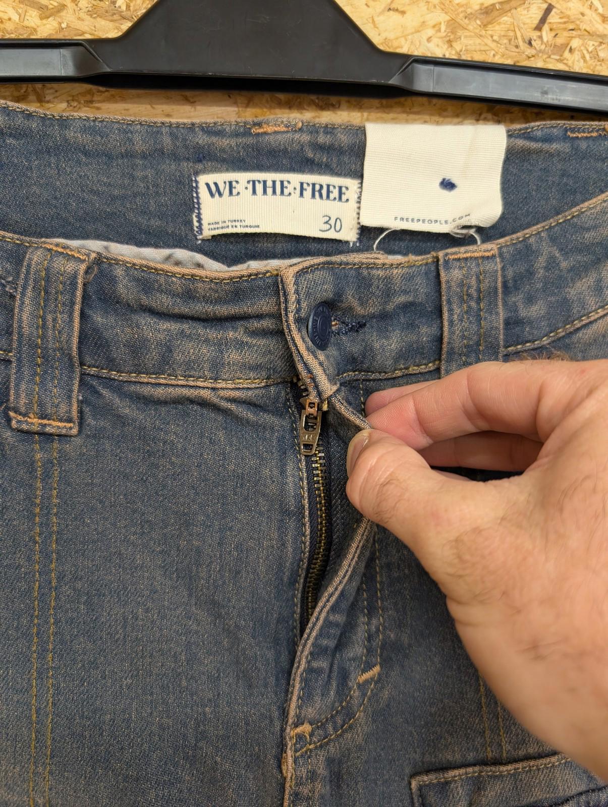 We The Free People Jeans Women W30 L34 Dream Maker Bootcut Denim Blue Cargo Bush