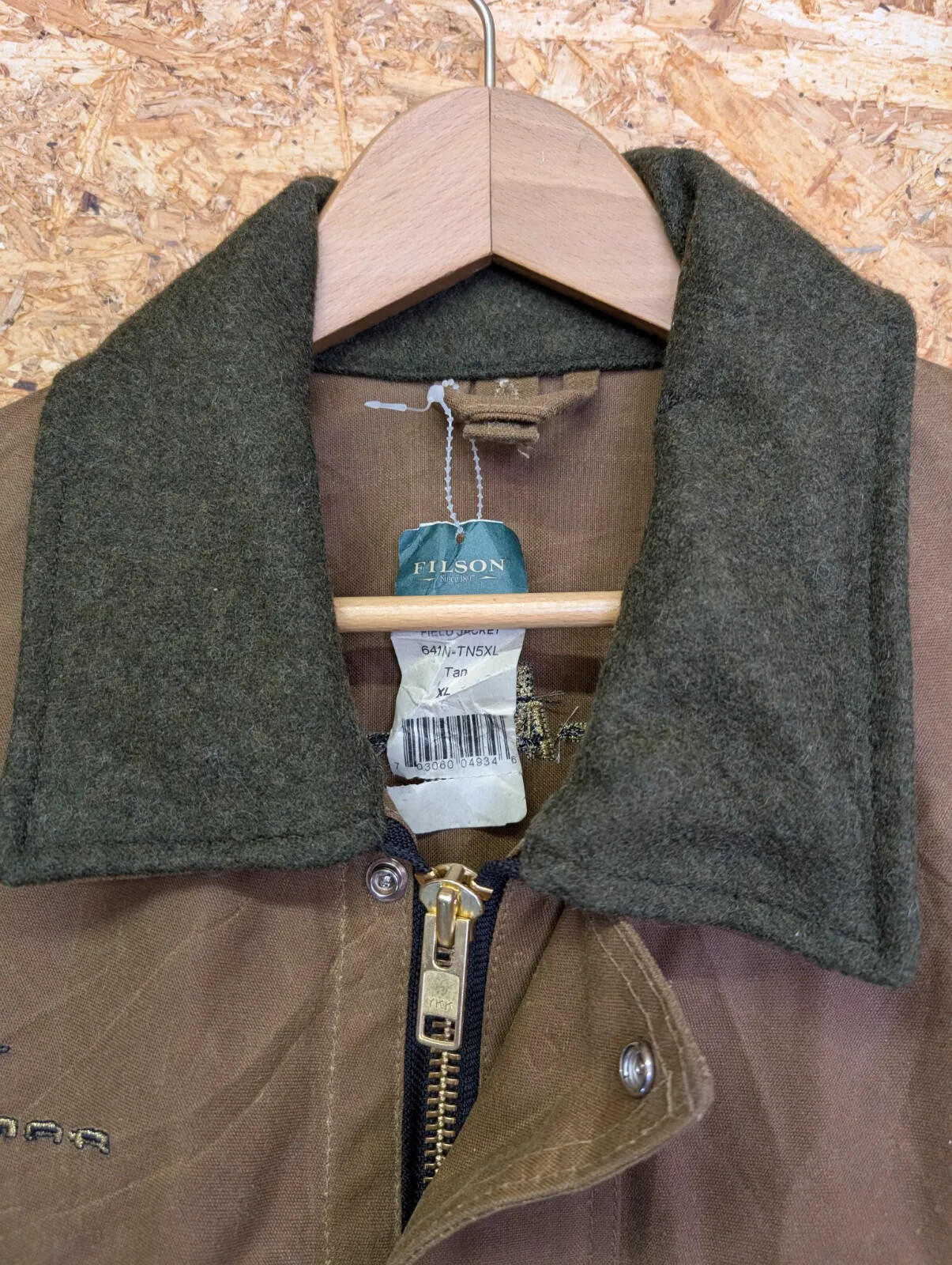 Filson 641N Tin Cloth Field Jacket Mens XL Tan Waxed Canvas USA NWT Mackinaw