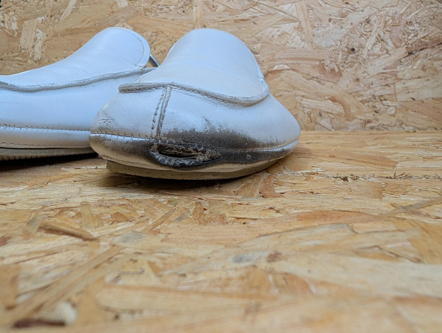 Prada White Leather Loafers Driving Shoes Made Italy Slip On 9 UK 43 EU