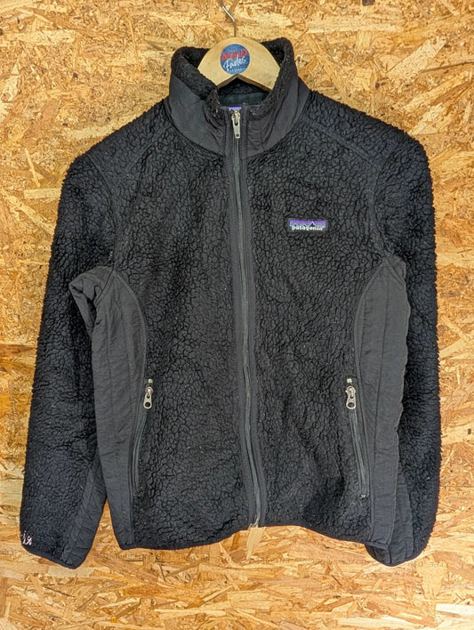 Patagonia Retro-X Fleece Jacket Womens XS Black Sherpa Synchilla Deep Pile Zip