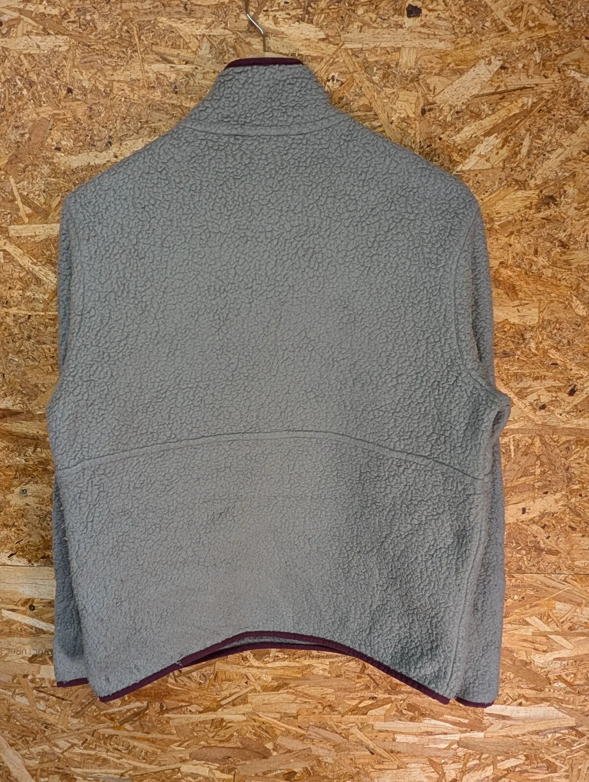 Patagonia Retro Pile Fleece Marsupial Pullover Womens Small Grey Purple 1/4 Zip