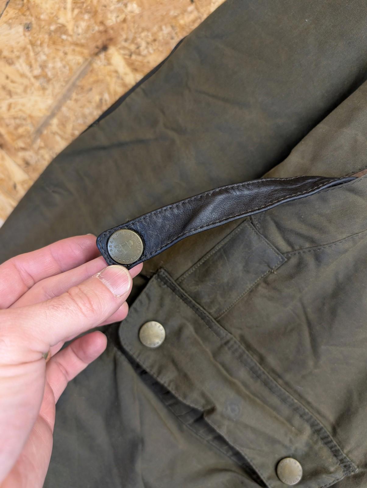 Barbour Game Parka Jacket Large Men Wax Cotton Olive Green Fleece Lined Coat