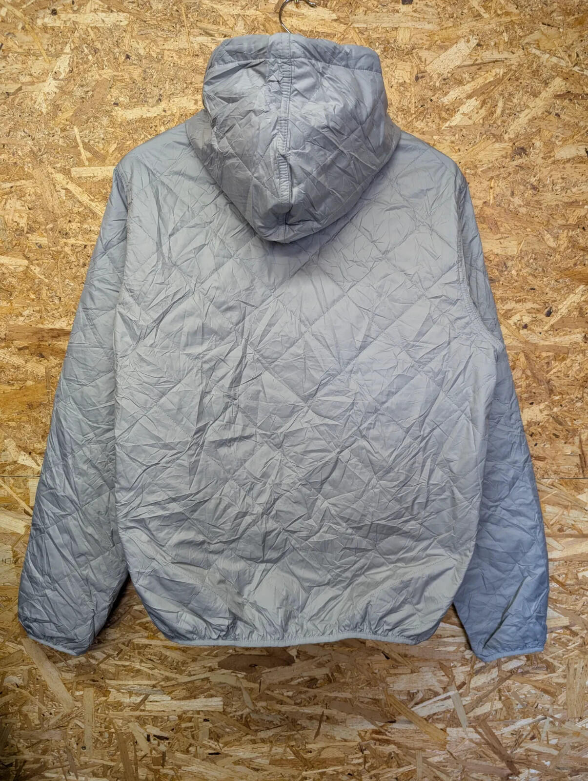 Patagonia Diamond Quilted Bomber Hoody Mens Medium Grey Coat Quilted Jacket