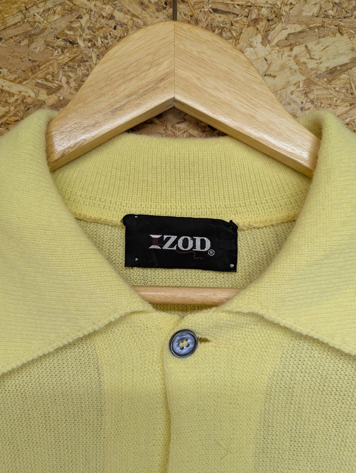 Izod Lacoste Cardigan Jumper Large Men Vintage 1970s Yellow Button Knit Sweater