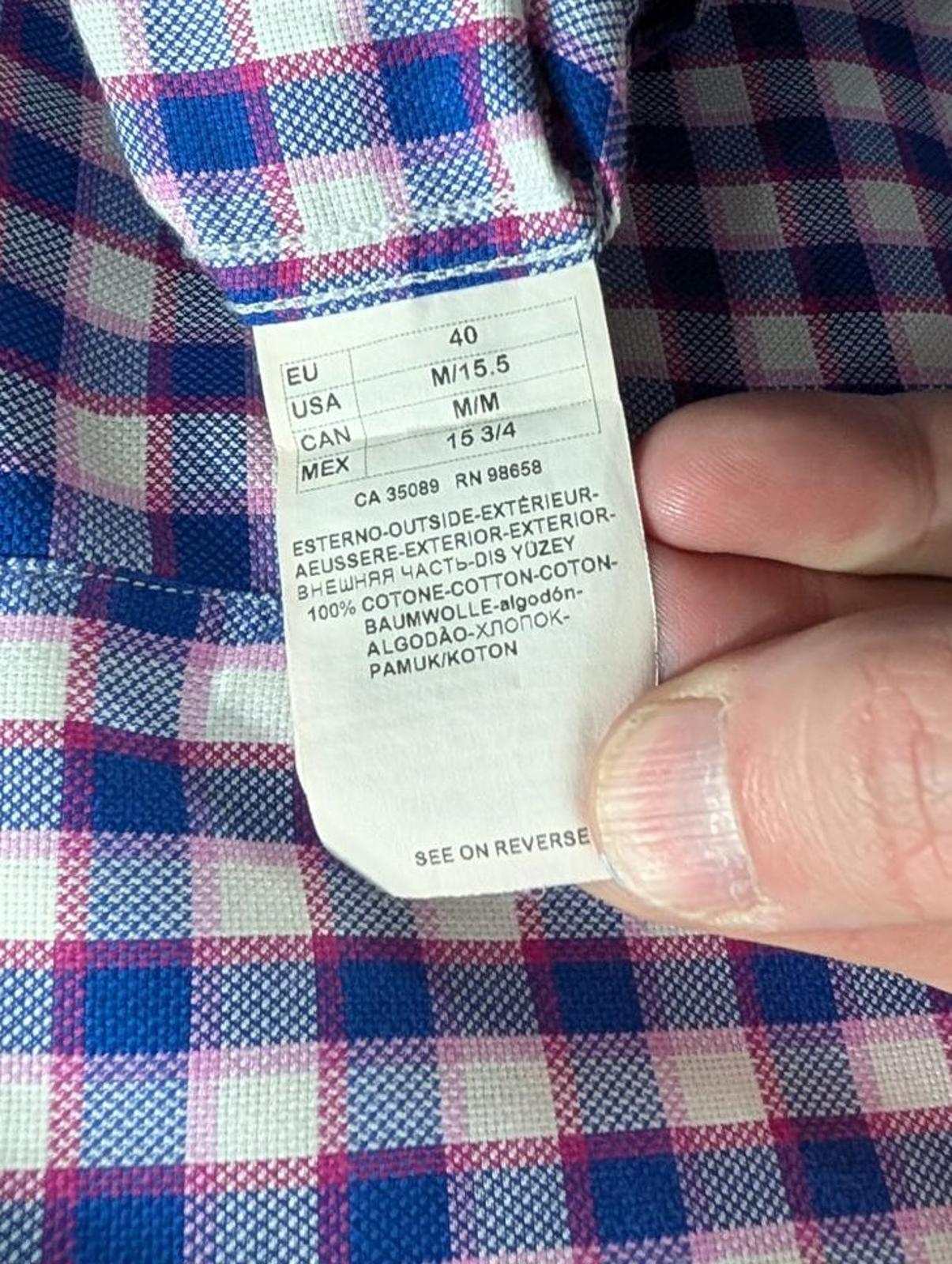 Paul & Shark Yachting Shirt Mens Medium Short Sleeve Pocket Purple Pink Check