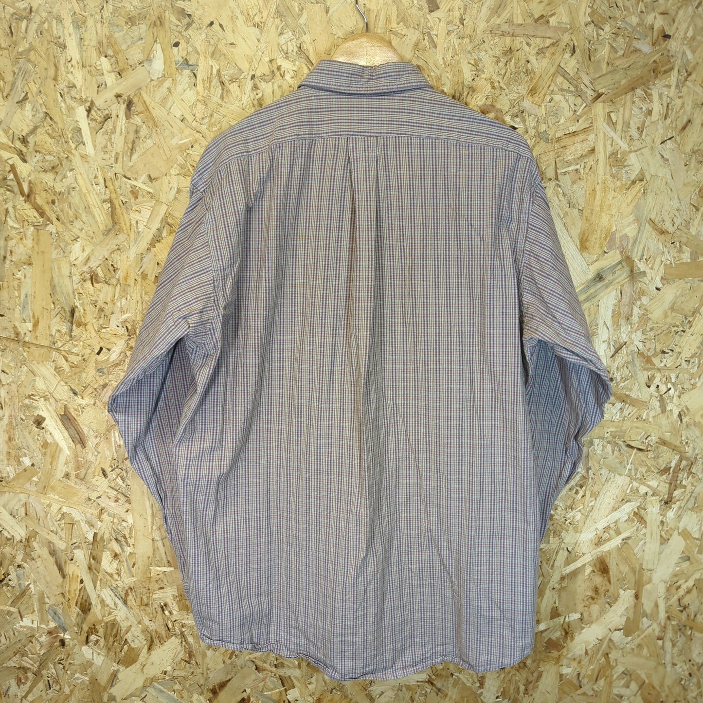 Giorgio Armani Le Collezioni 90s Cotton Beige Pink Check Pocket Shirt Mens XL