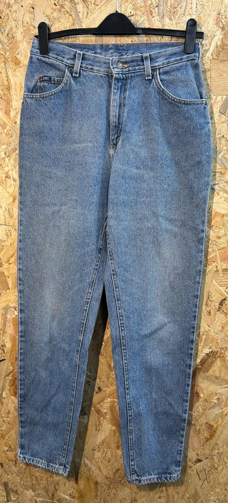 Lee High Waist Jeans W28 L33 USA Vintage 90s Blue Denim Relaxed Fit Tapered Leg
