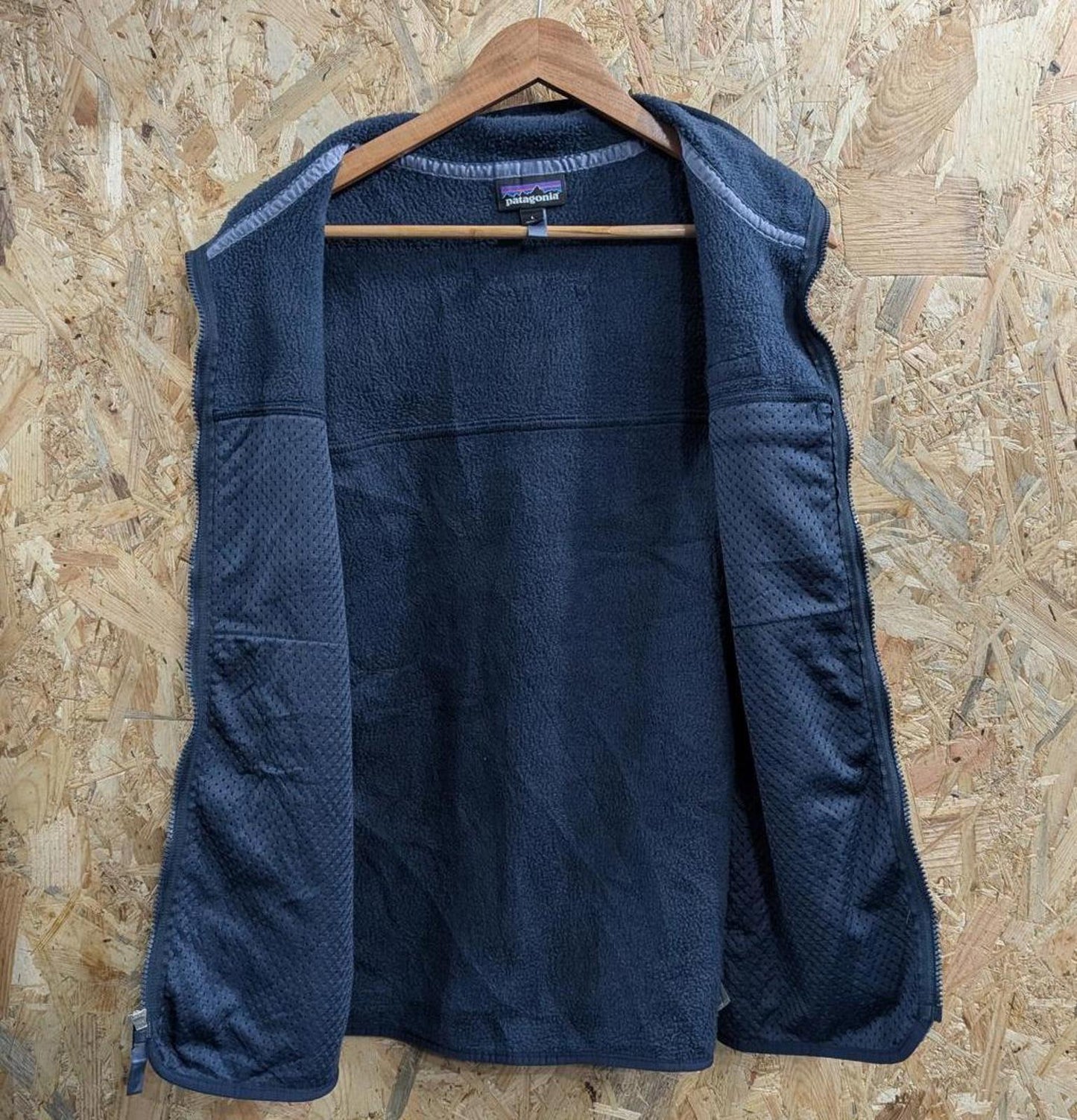 Patagonia Deep Pile Retro Fleece Vest Large Women Navy Blue Full Zip Bodywarmer