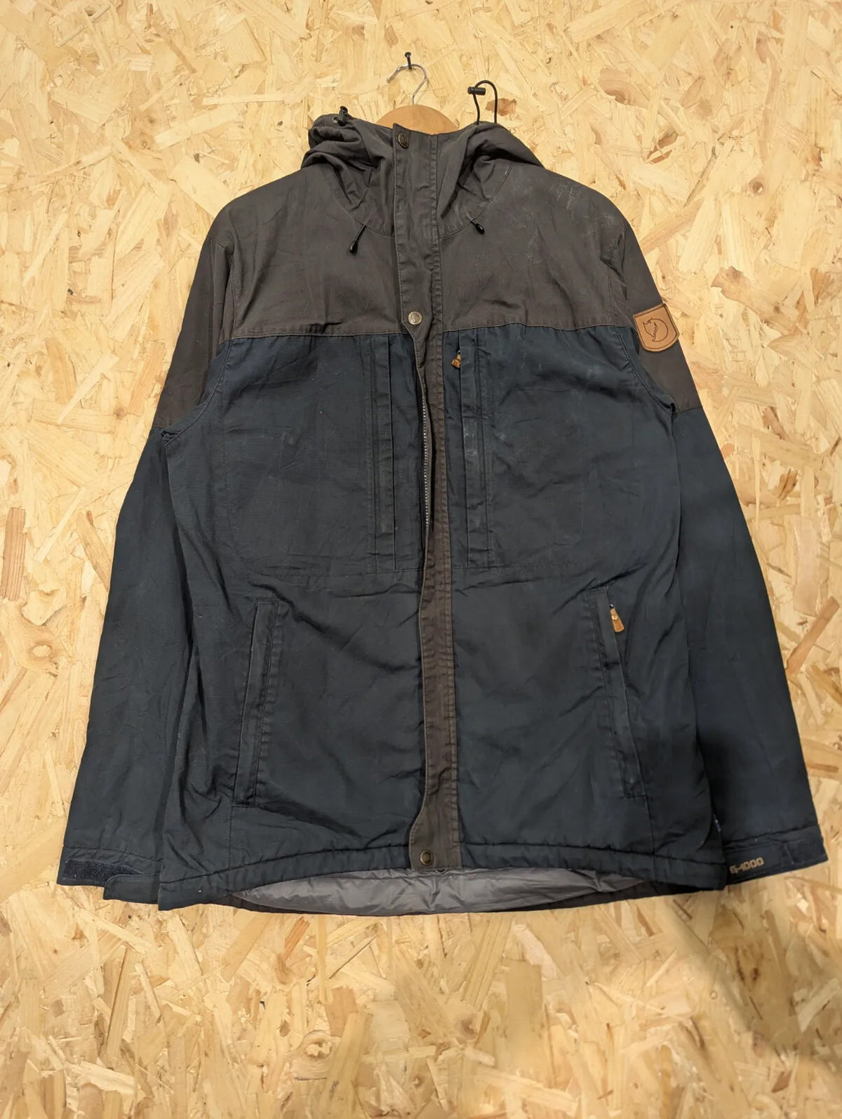 Fjallraven Skogso G1000 Jacket Mens Large Black Navy G-Loft Wax Hooded Supreme