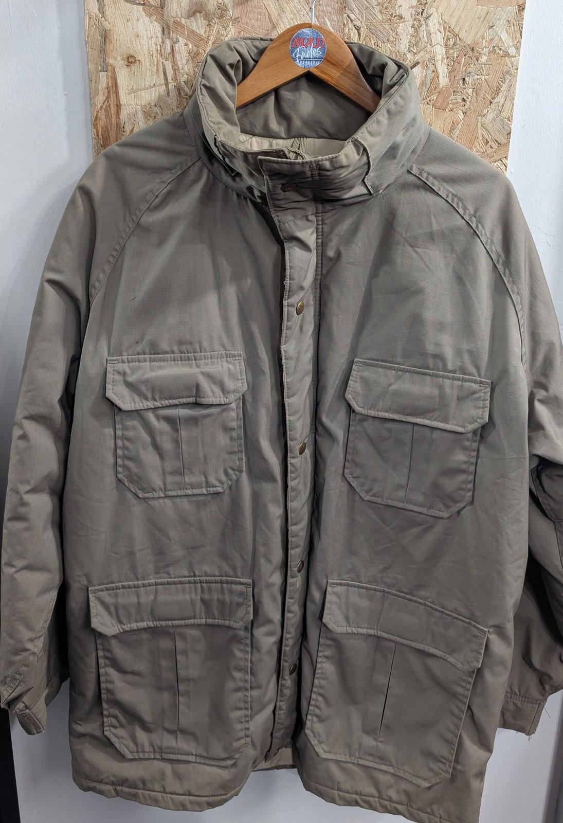Woolrich Jacket XL Men Vintage 80s Military Beige Utility Chore Hunting USA Made