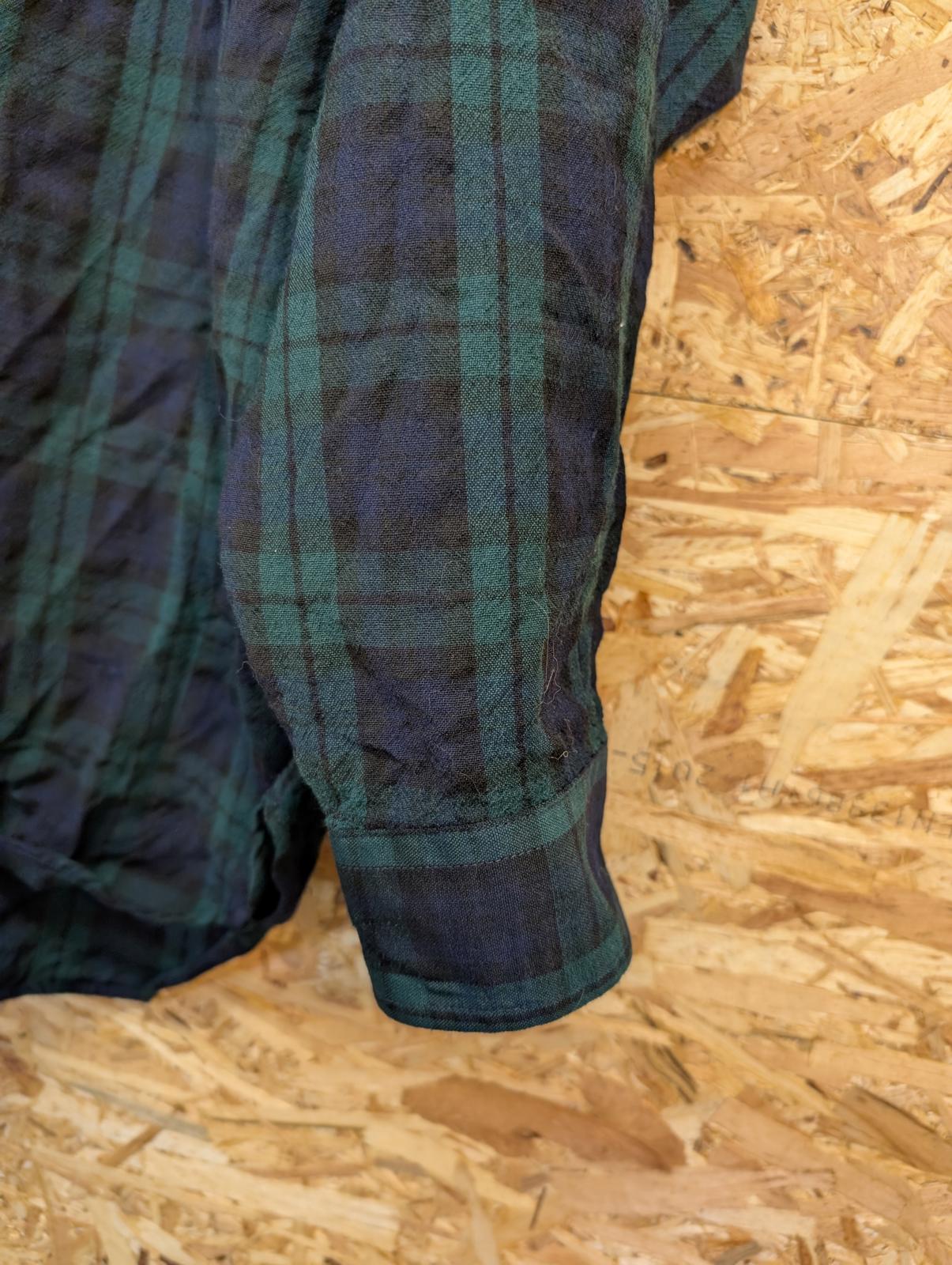 Sir Pendleton Shirt L Navy Blue Green Check Plaid Wool Black Watch Tartan USA