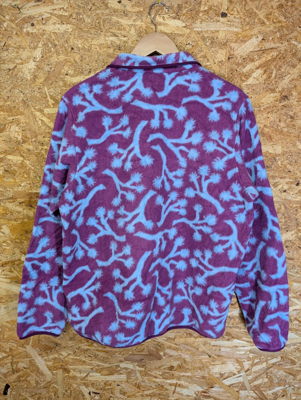 Patagonia Synchilla Fleece Large Pullover Purple Blue Snap-T Joshua Tree Pattern