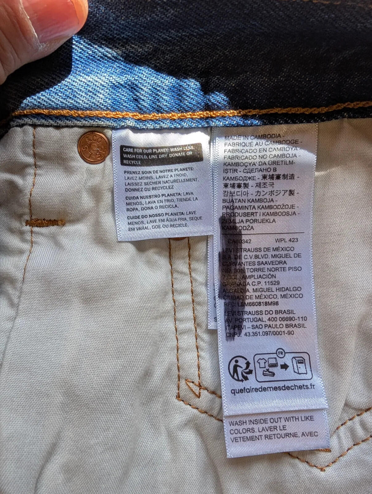 Levis 501 90s Jeans Mens W34 L30 Blue Distressed Denim Regular Straight Selvedge
