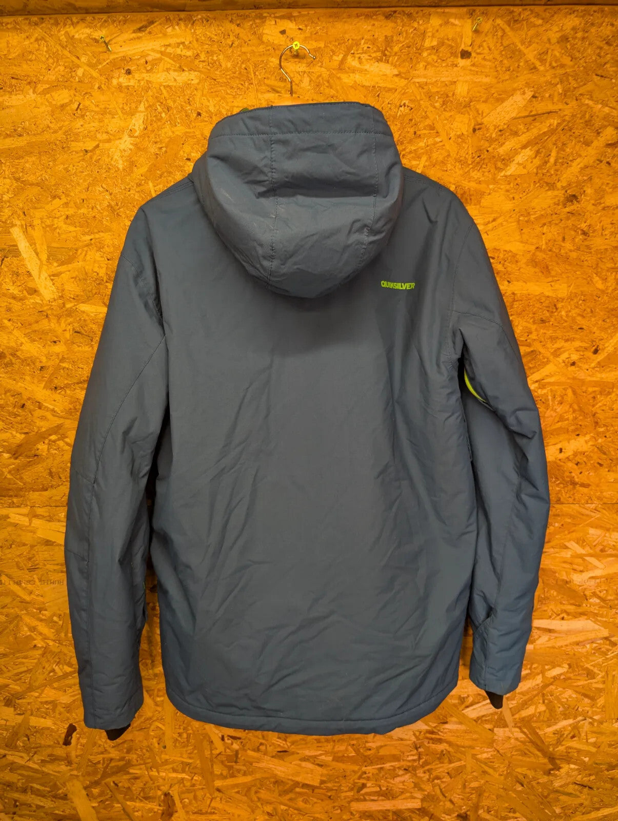 Quiksilver Snowboard Hooded Jacket Men Medium Teal Blue Waterproof DryFlight Ski