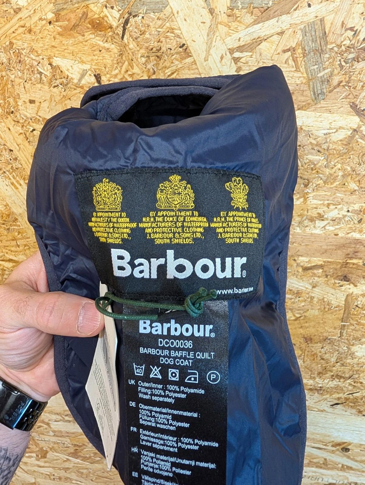 Barbour Baffle Quilt Dog Coat XS Waterproof Winter Apparel Navy