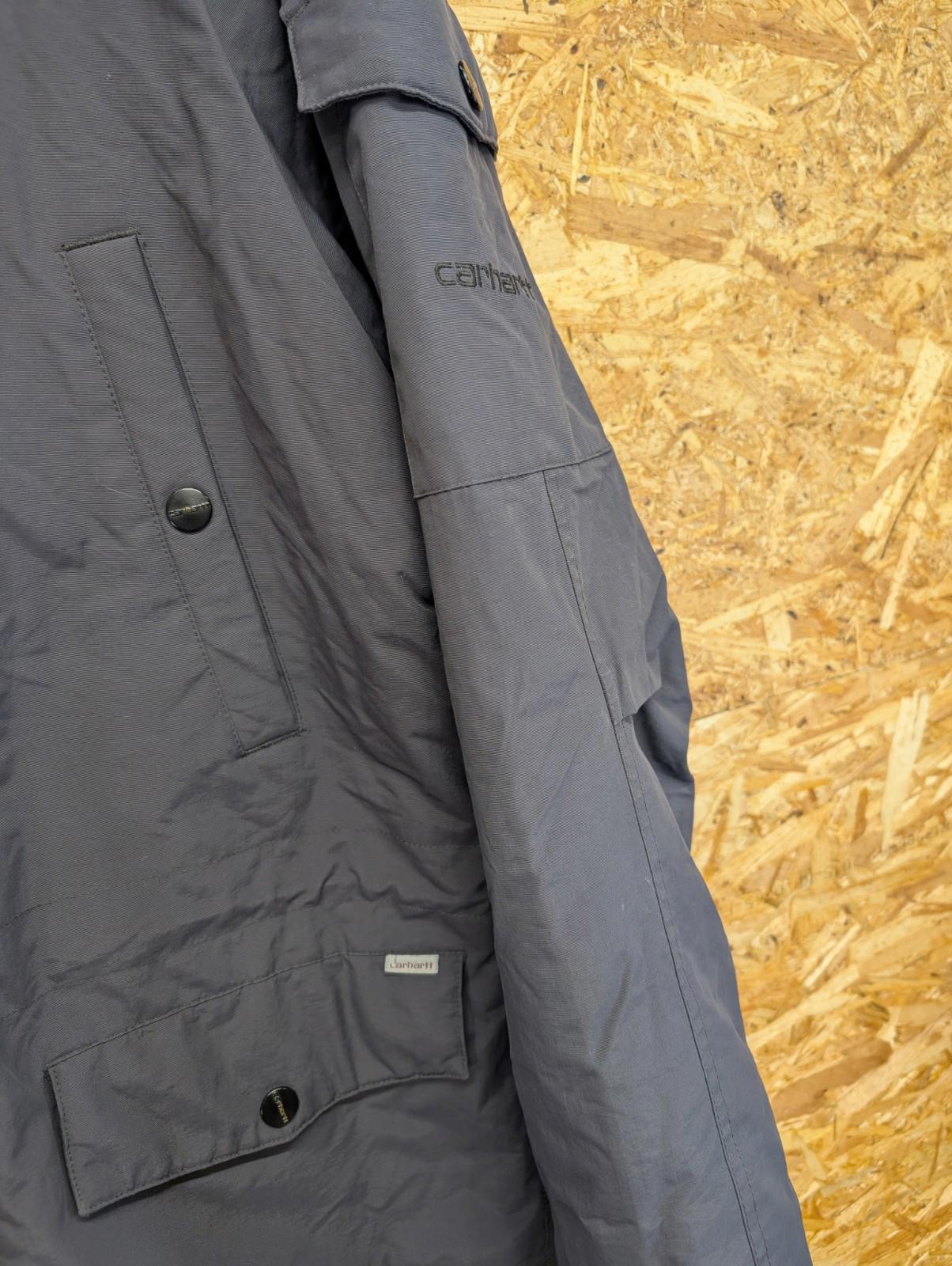 Carhartt WIP Anchorage Parka Coat Medium Men Hooded Warm Winter Charcoal Black