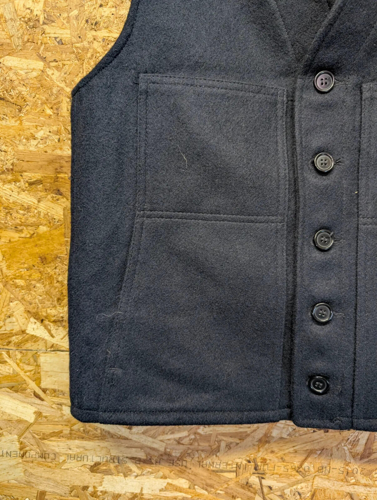 Filson Mackinaw Wool Vest Mens Medium 40 Navy Blue USA Made Button Up Gilet