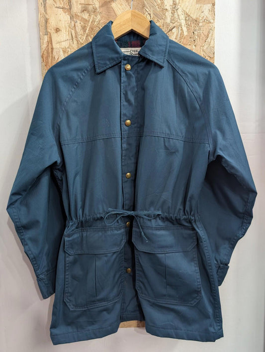 Woolrich Jacket Small Women Vintage 90s Polyester Cotton Teal Blue Coat USA