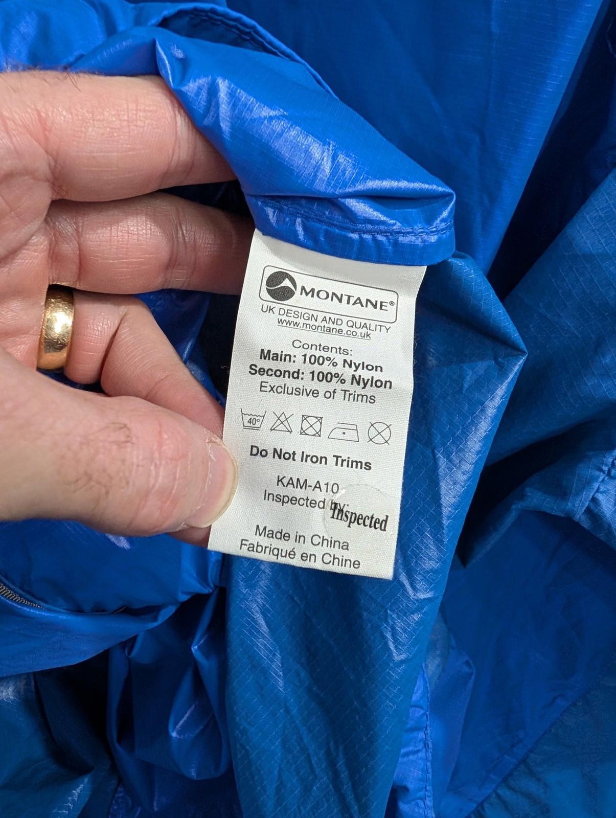 Montane Lite-Speed Jacket Mens Small Pertex Microlight Windproof Blue Waterproof