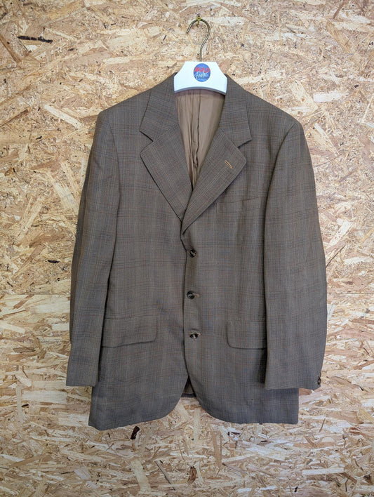 Burberry Size 40 Medium Blazer Jacket Wool Vintage 80s Brown Check
