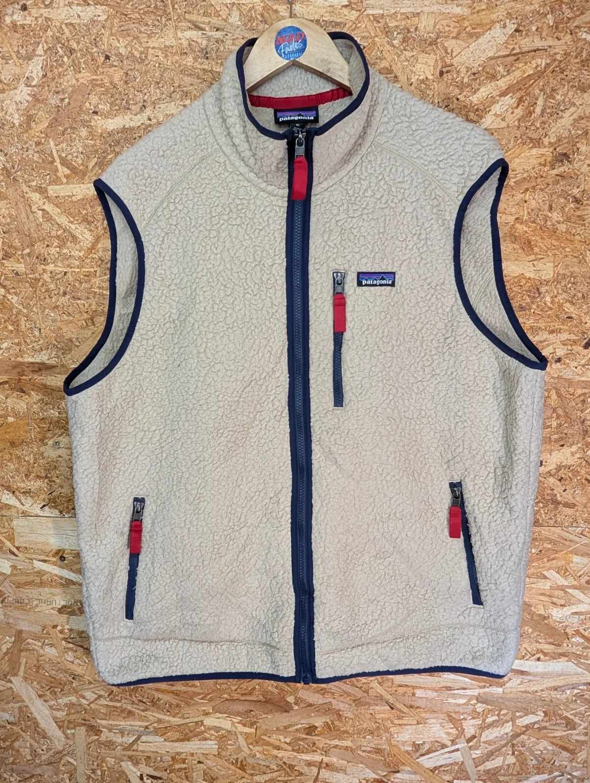 Patagonia Retro-X Fleece Vest Mens XL Oatmeal Gilet Full Zip Synchilla Vintage