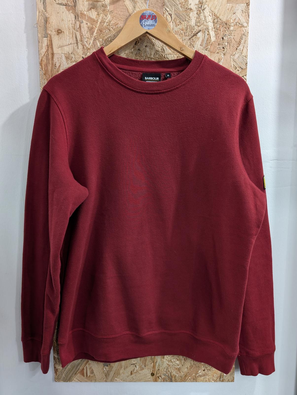 Barbour Sweatshirt Mens Size Medium Jumper Sweater Crew Neck Burgundy Red