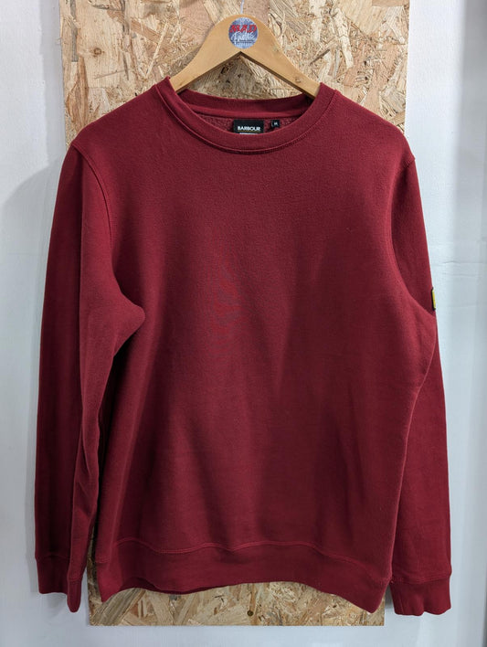 Barbour Sweatshirt Mens Size Medium Jumper Sweater Crew Neck Burgundy Red