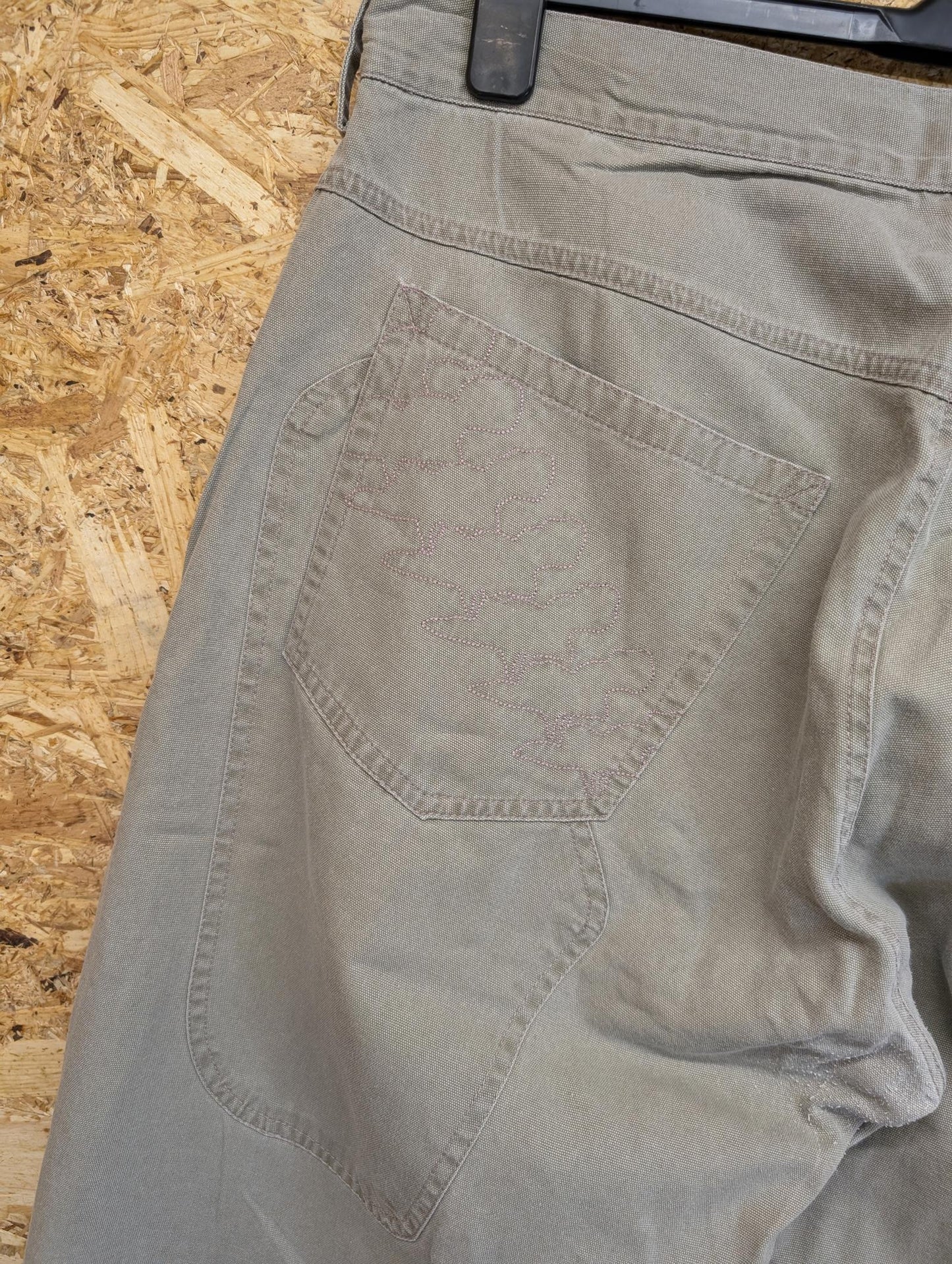 Griffin Double Knee Beige Khaki Cream Embroidered Trousers Baggies XL W36 L32