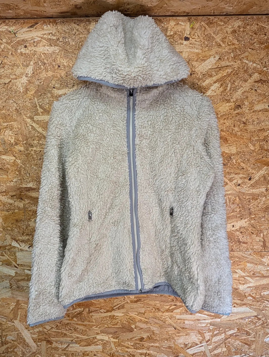 Patagonia Retro-X Cardigan Fleece Jacket Womens Medium Cream Oatmeal Sherpa Hood