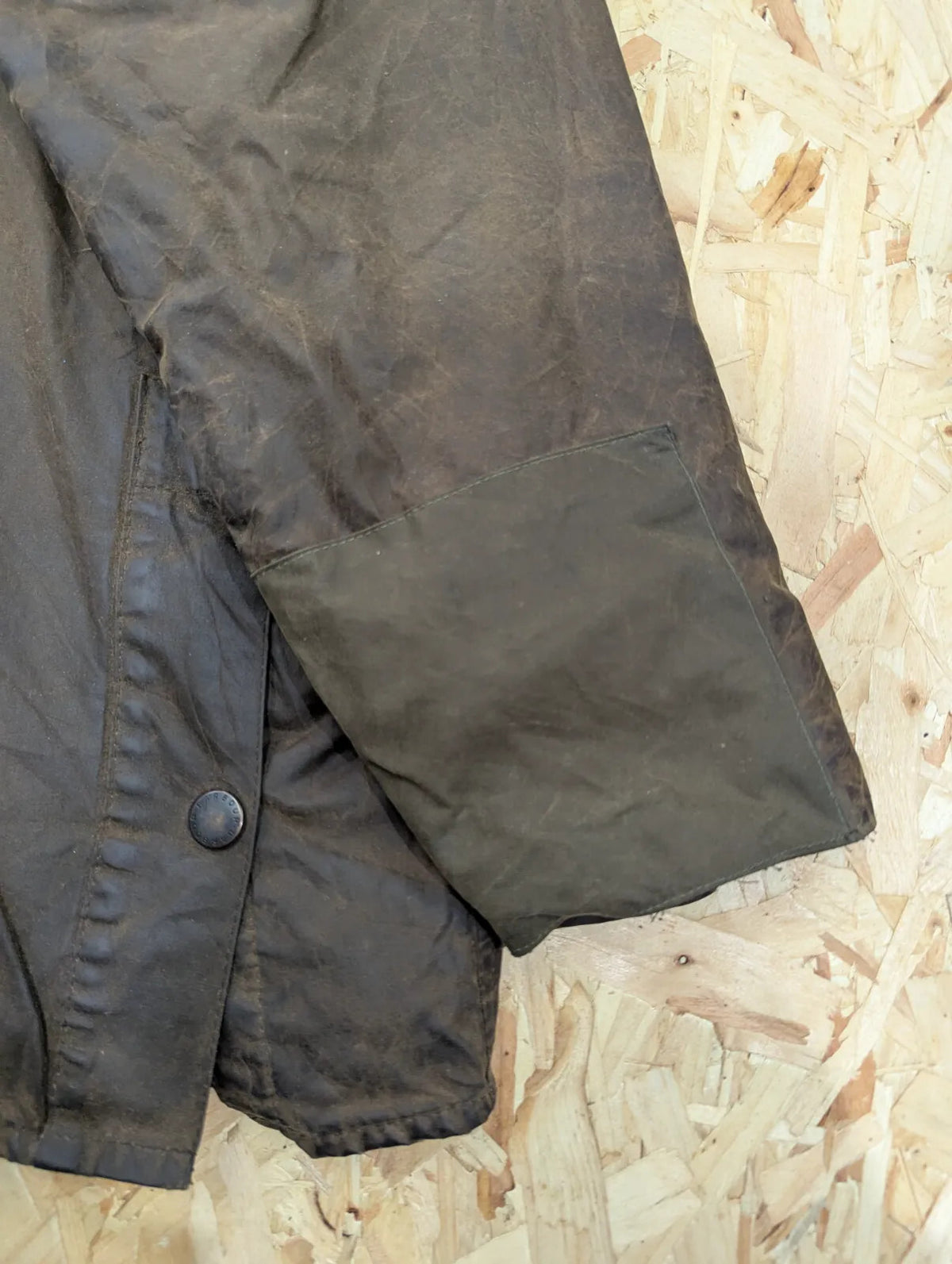 Barbour Field Jacket Men Medium Rustic Brown Waxed Cotton Tartan Corduroy Collar