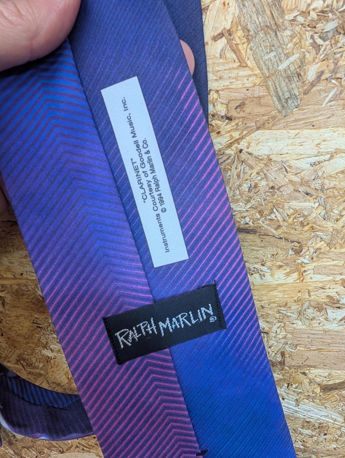 Ralph Marlin Clarinet Tie 58" 152cm 90s Vintage 1994 Made In USA