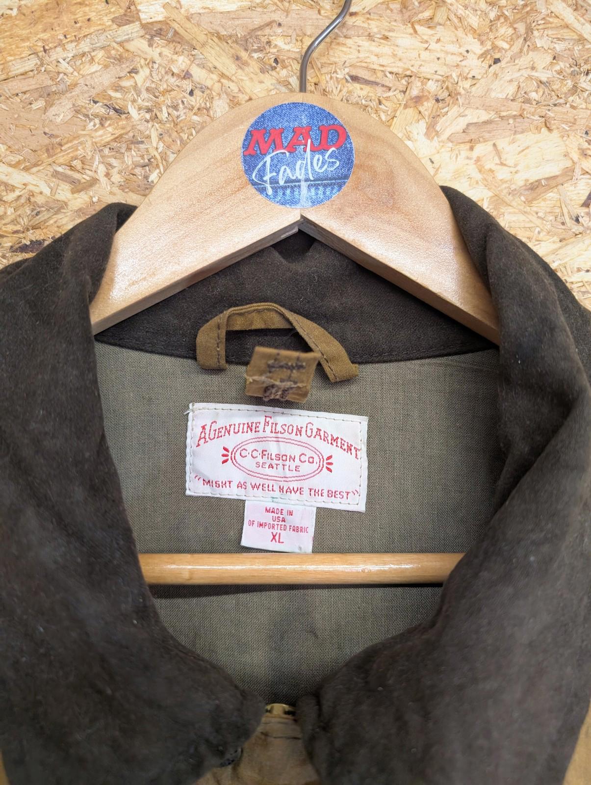 Filson Jacket XL Men Style 1442N Outdoor Workwear Brown Waxed Cotton USA Oil