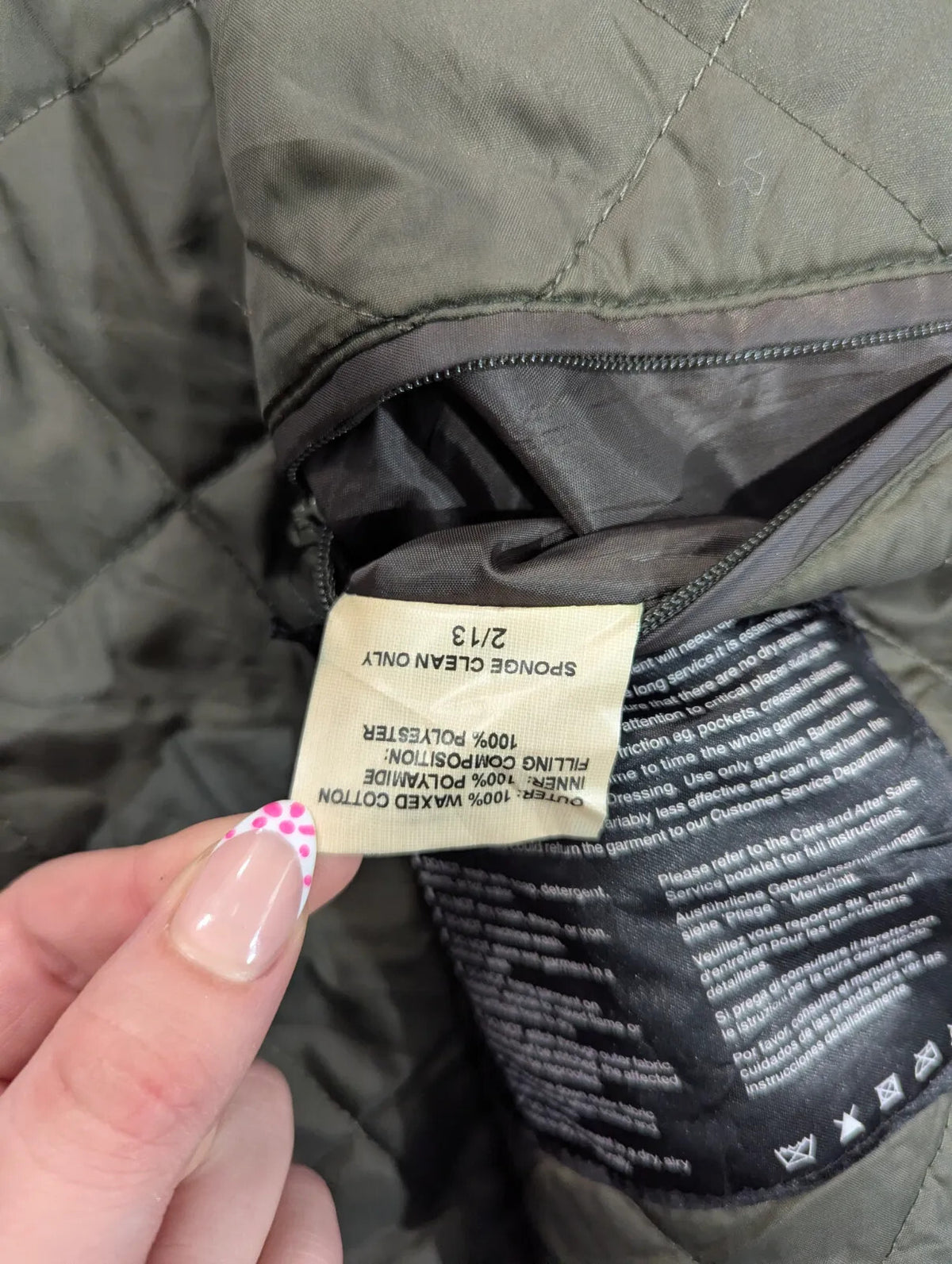 Barbour Martindale Padded Wax Jacket Mens XXL Olive Green Quilted Insulated Cord