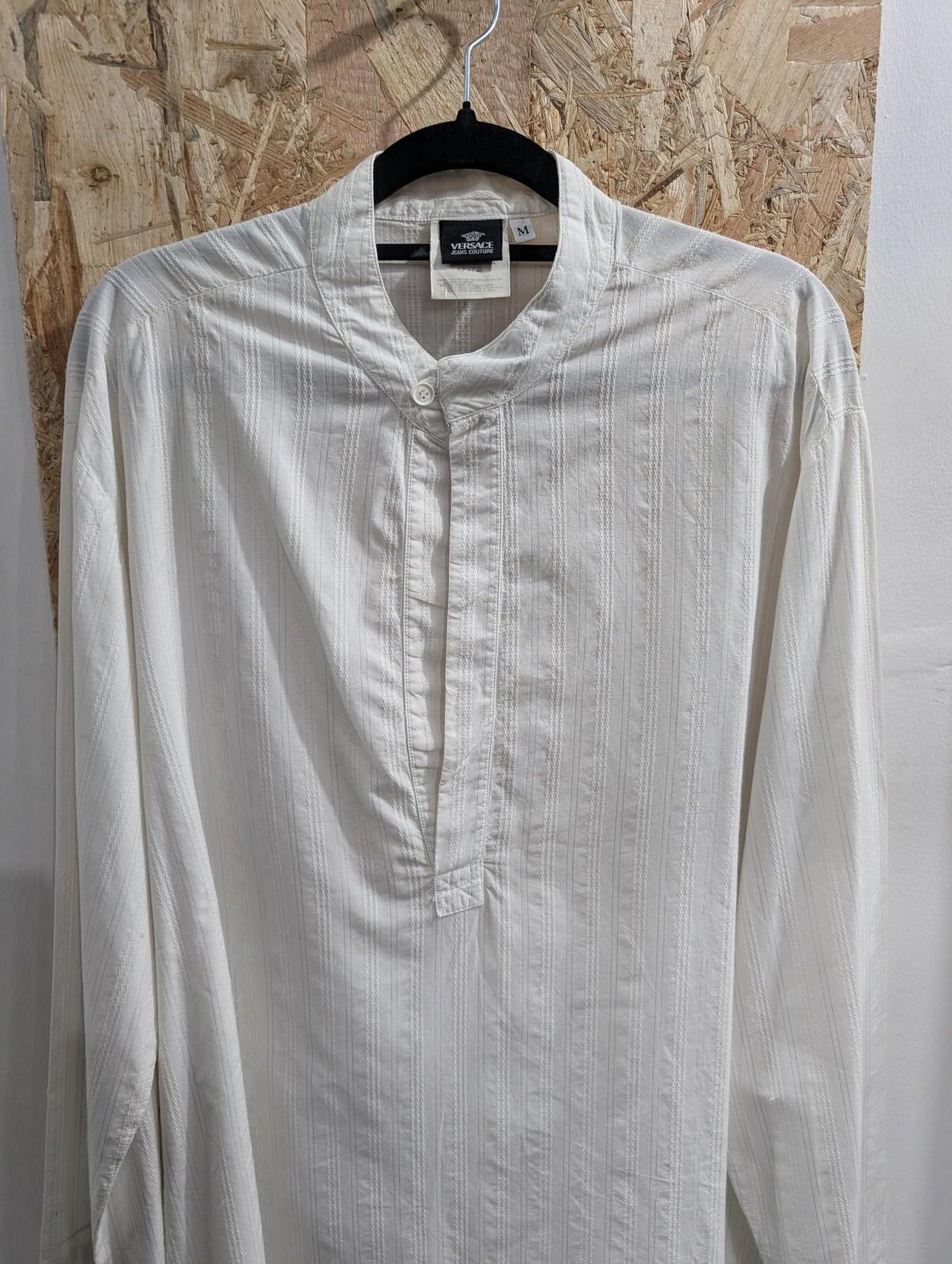 Versace Jeans Couture Smock Shirt Mens Size Medium Long Sleeve White Cotton