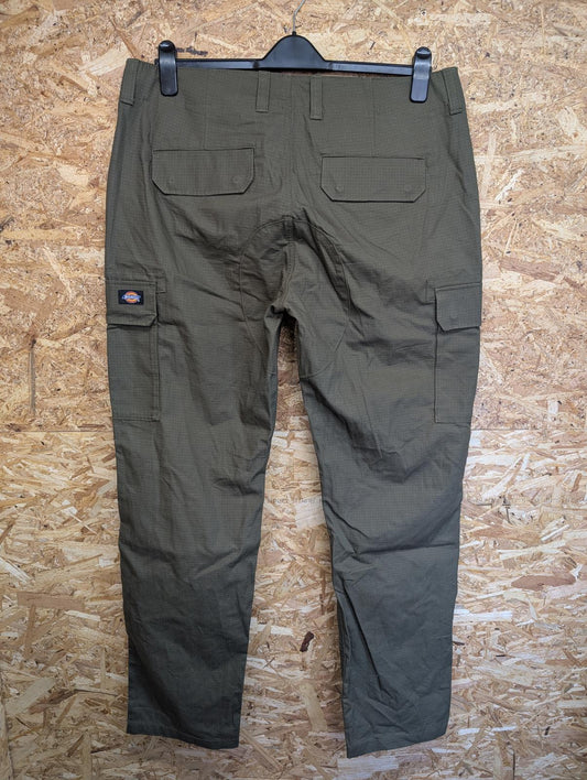 Dickies Cargo Pants W36 L32 Khaki Green Trousers Baggies Skate Carpenter Ripstop