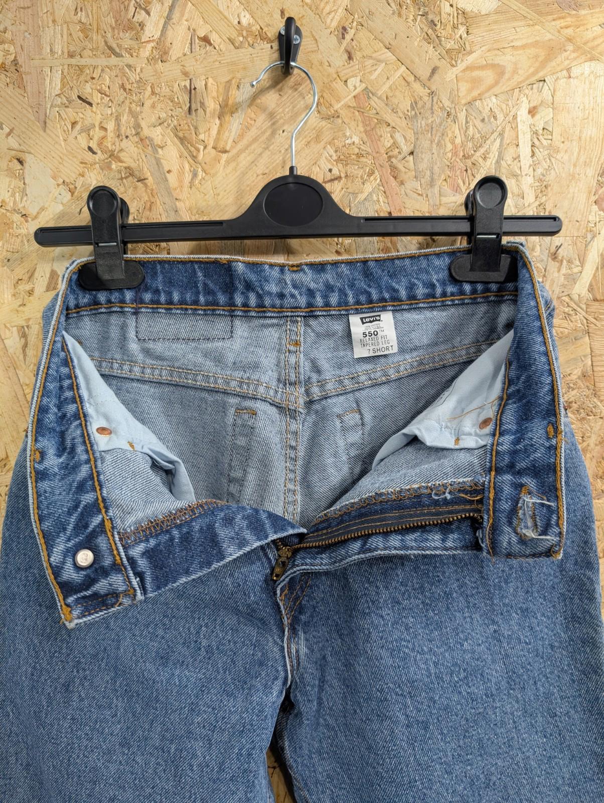 Levis 550 Jeans W28 L30 USA Made Vintage 90s Blue Denim Relaxed Fit Tapered Leg