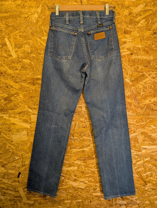 Vintage Wrangler 13MWZ Jeans Mens W27 L34 Blue Denim Straight Leg Zip Fly 80s