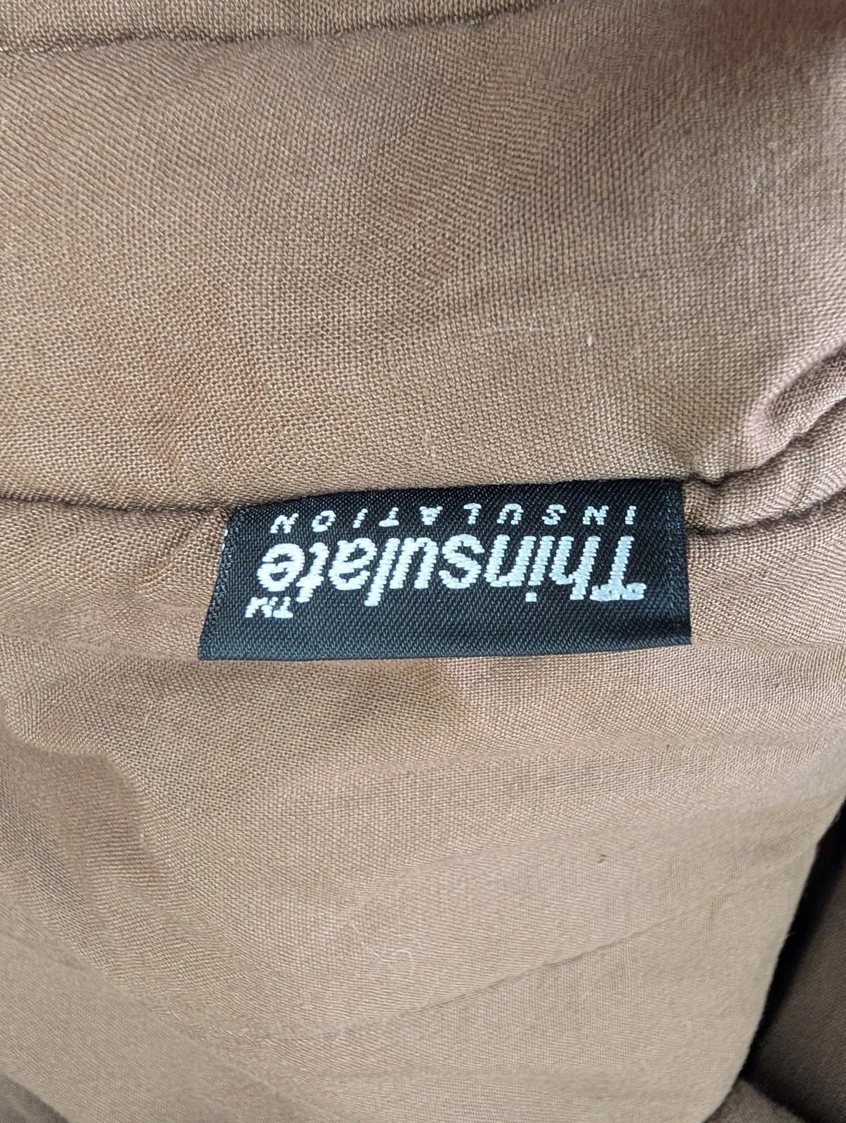 Cabelas Padded Jacket XXL Men Brown Cotton Hunting Coat Leather USA Detroit