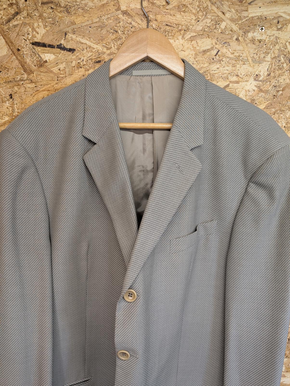 Armani Collezioni Wool Blazer 44R XL Light Blue Jacket Designer Tricot-effect
