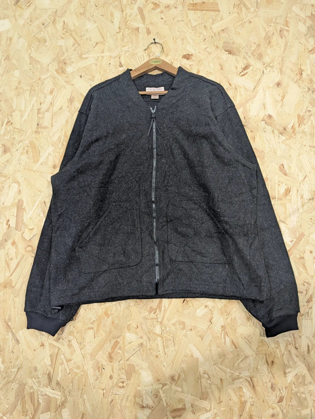 Filson 122 Jacket Liner Jacket Mens XXL Mackinaw Wool Charcoal Zip Bomber USA