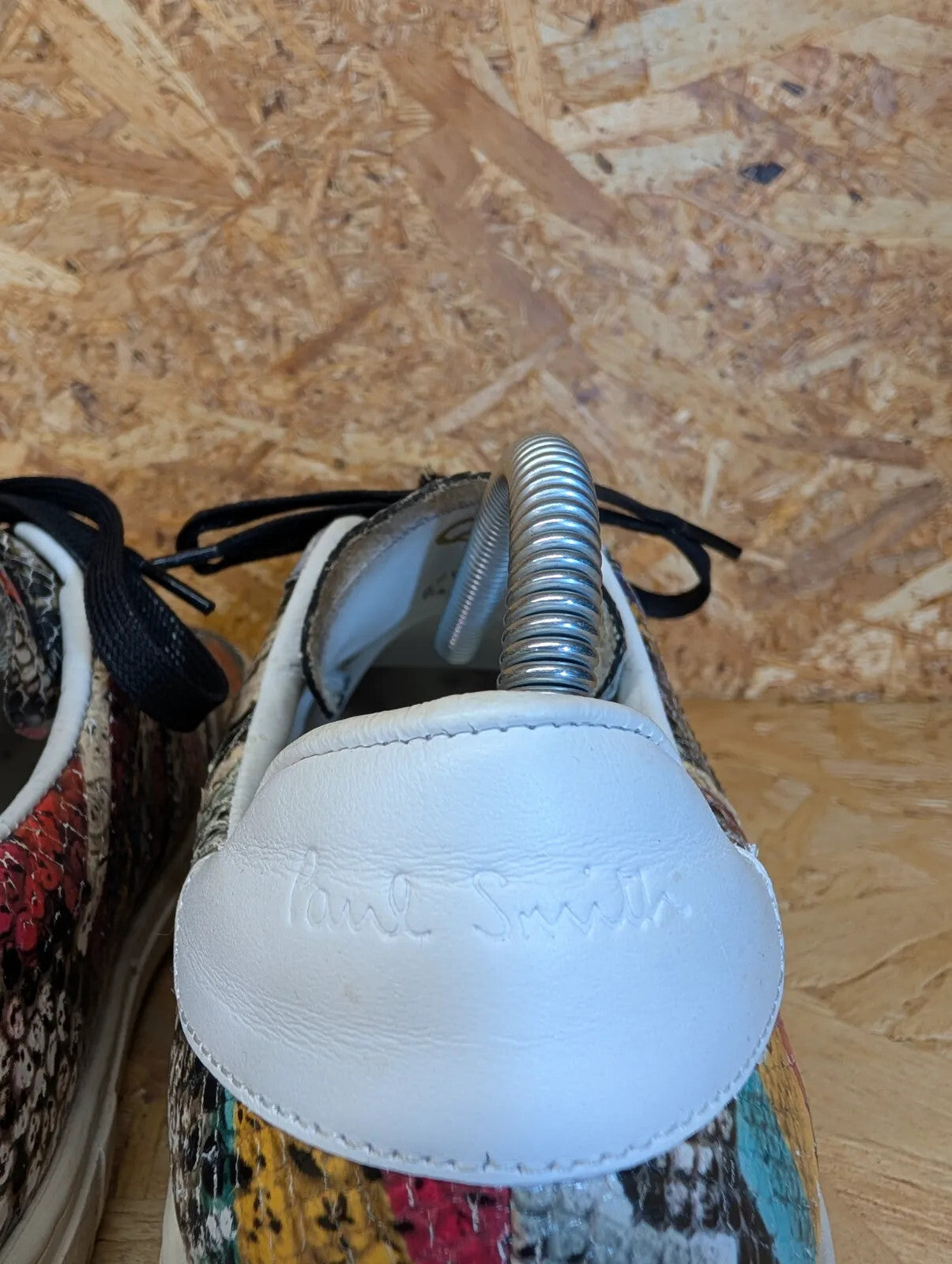Paul Smith Lace Up Trainers UK 7.5 Peace Leather Snake Low Top 50th Anniversary