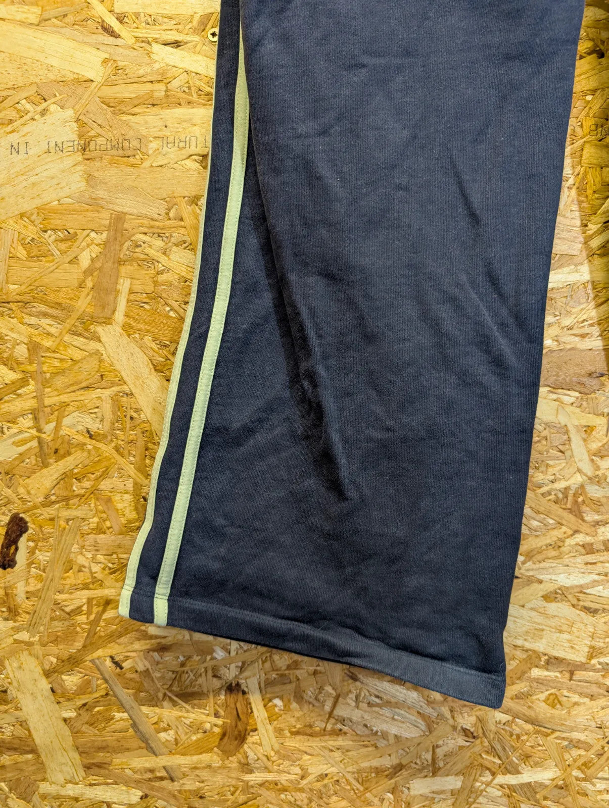 Adanola Joggers W30 L30 Navy Cotton Brushed Fleece Logo Print Striped Sweatpants