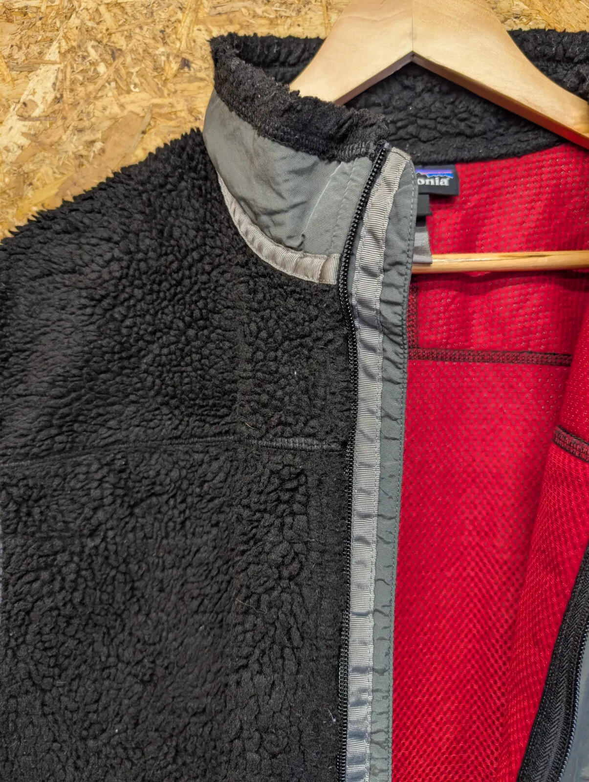 Patagonia Retro-X Vest Fleece Mens XL Black Deep Pile Full Zip Borg Sherpa Gilet