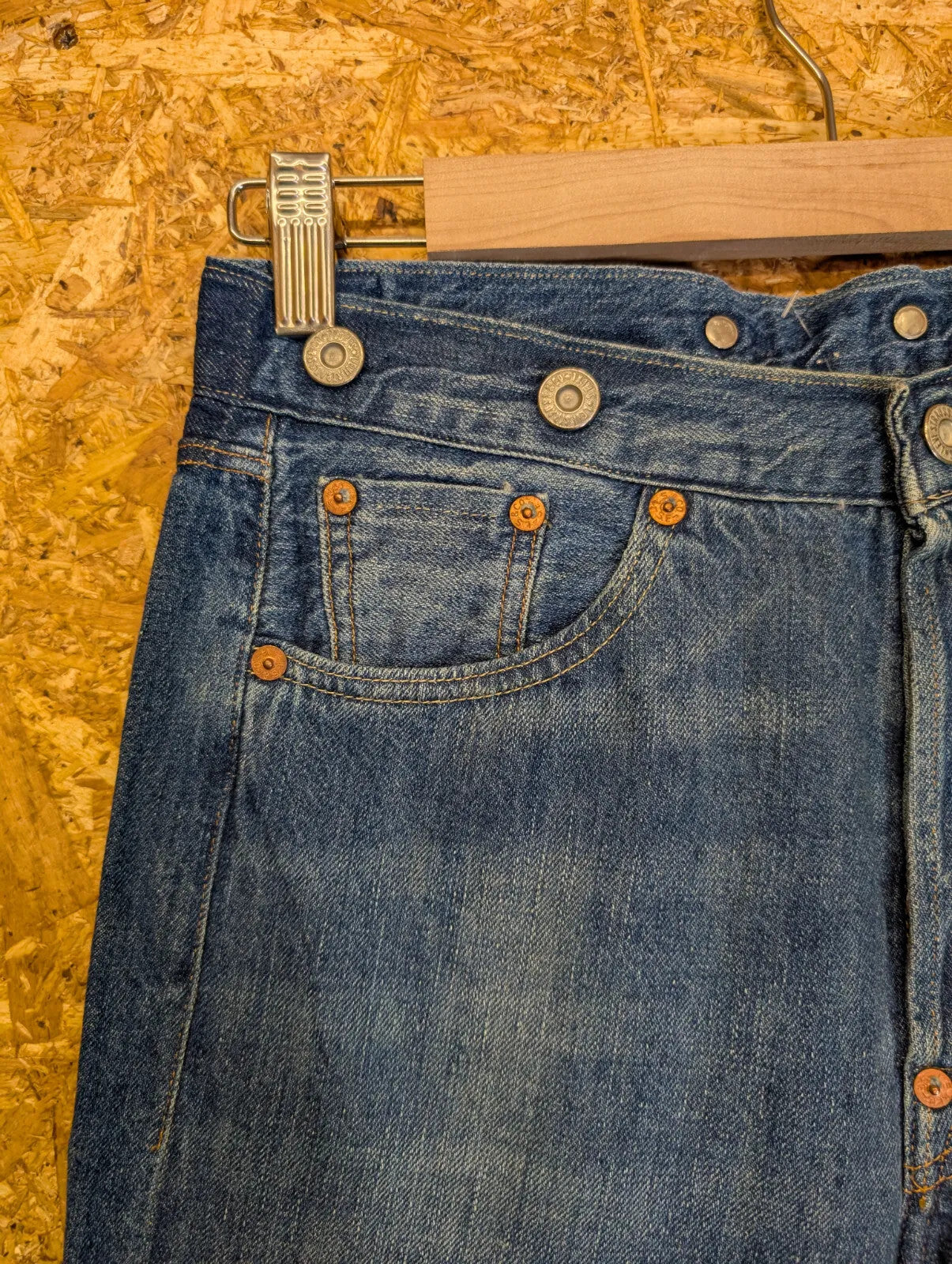 Levis Vintage Clothing 501 1915 Blue Jeans W28 Cinch Raw Hem Cropped Selvedge