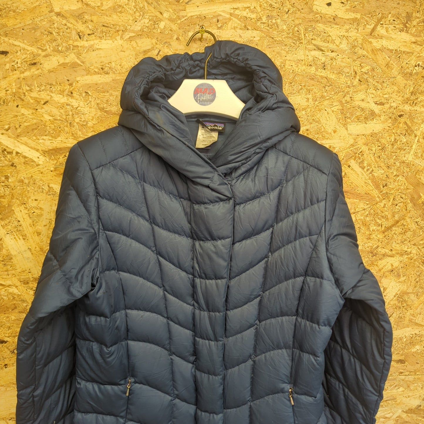 Patagonia Downtown Loft Jacket Womens Medium Goose Down Feather Puffa Blue