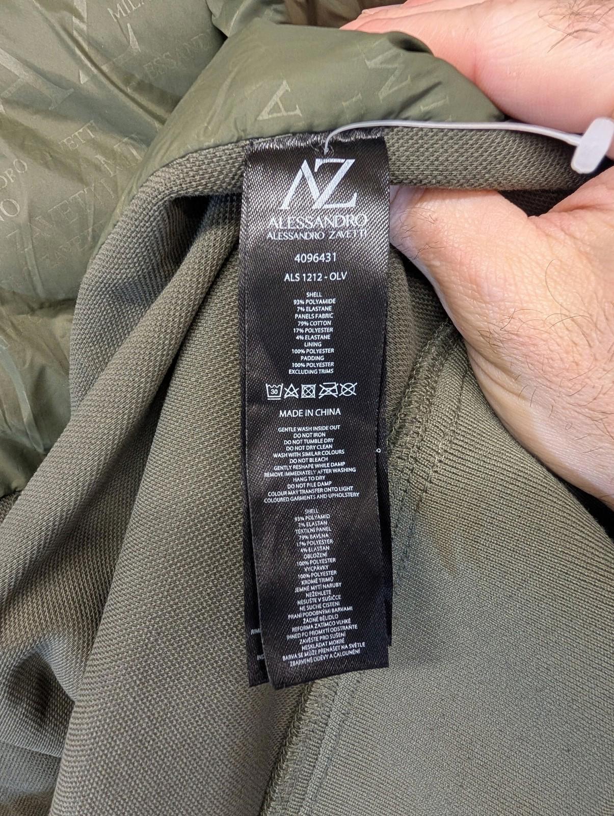 Alessandro Zavetti Puffa Jacket Medium Men Utility Track Khaki Green Zip Chore